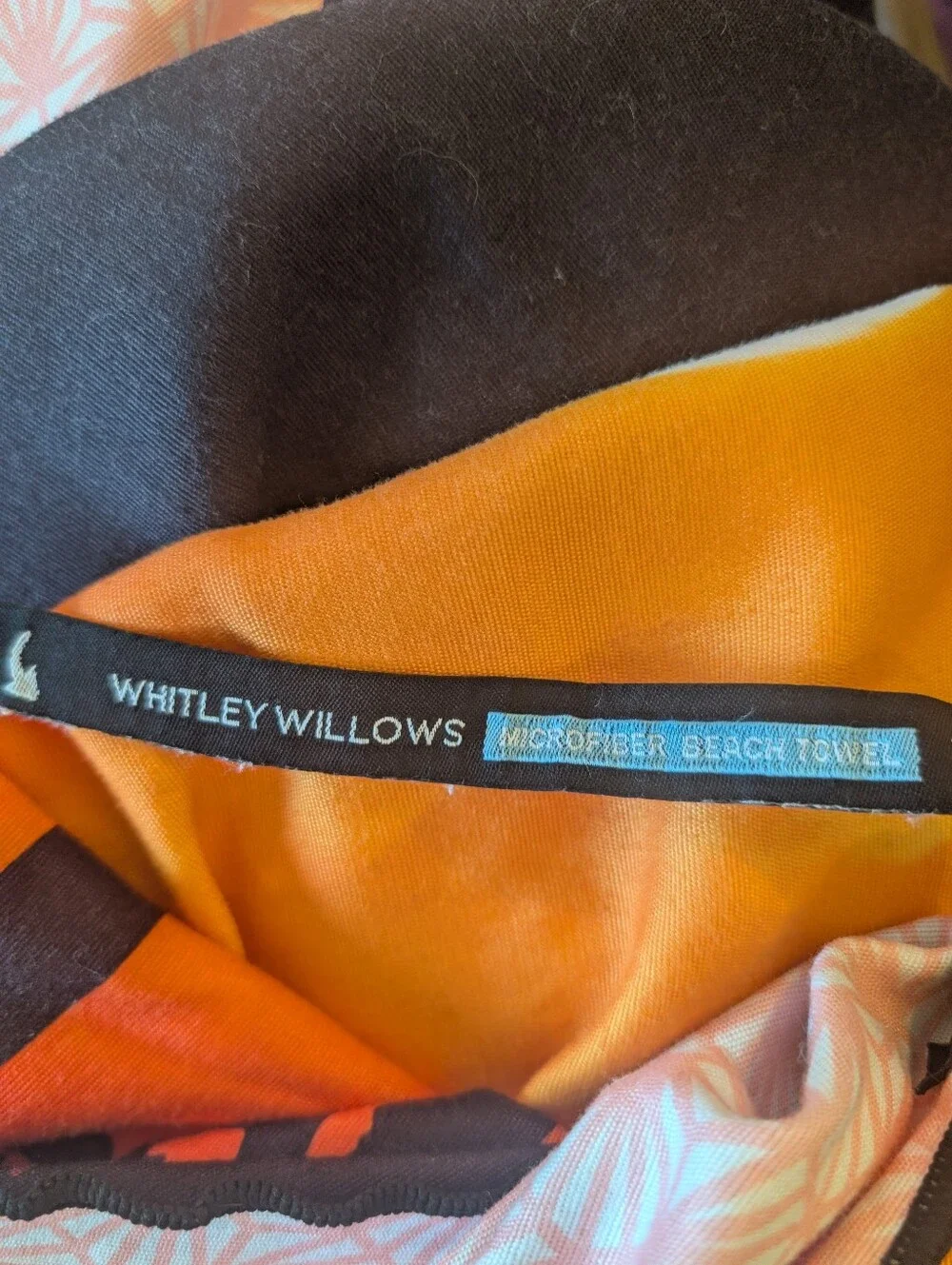 Whitley Willows Sunset Palm Orange Microfiber Beach Towel 35x70